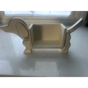 Adorable Dachshund Dog Shaped Wooden Planter Pot Holder Decorative Accent